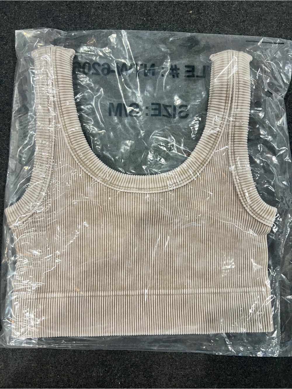 Zenana Ribbed Brami Mocha Acid Wash NWT L/XL